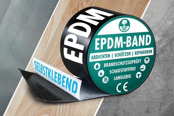 Selbstklebende EPDM-Abdichtungsstreifen STANDARD-Rollenware | 1,00 mm 0,20 x 10,00 m